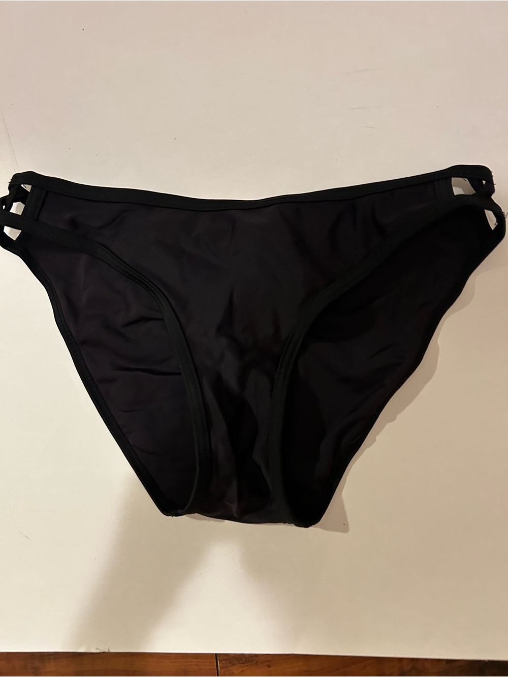 Black Bikini Bottom with Side Strap Detail